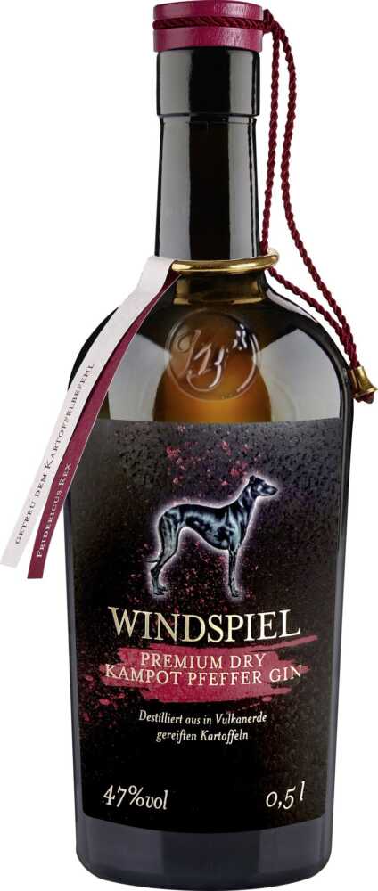 Windspiel Premium Dry Kampot Pfeffer Gin London Dry Gin NV  0.5 L Flasche