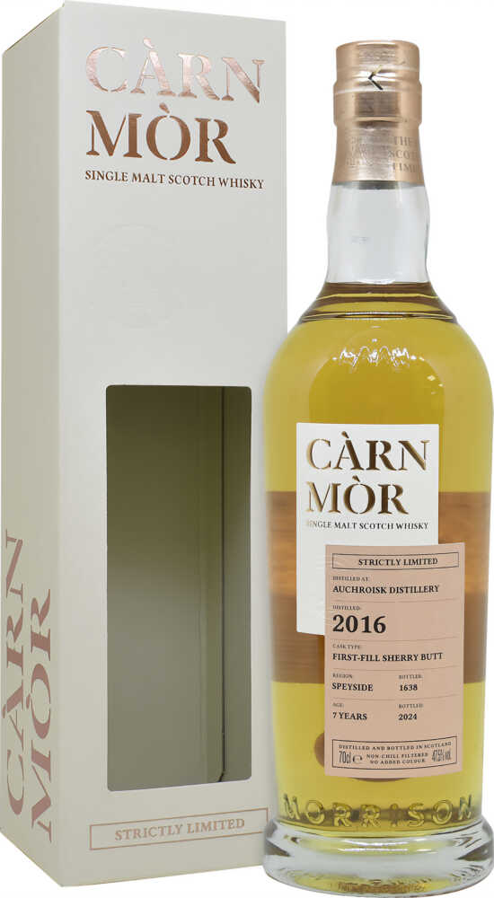 Morrison Scotch Whisky Distillers Càrn Mòr Strictly Ltd Auchroisk  7Y Single Malt   1St Fill Sherry Butt A135  0.7 L Flasche