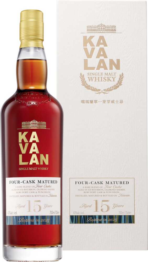 Kavalan 15Yo Four Casks  Edition Taiwanesischer Whisky NV  0.7 L Flasche