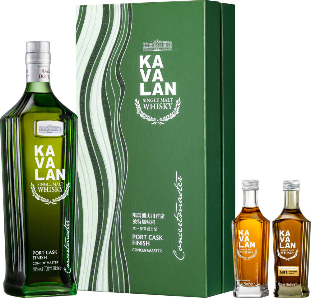 Kavalan Geschenkbox Concertmaster Inhalt Je 1 Fl. Cm Port Cf, 0,05L Singlemalt Kavalan NV  0.80 L Flasche