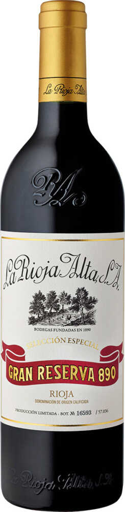 La Rioja Alta Gran Reserva 890 'Selección Especial' DOCa 2010  0.75 L Flasche