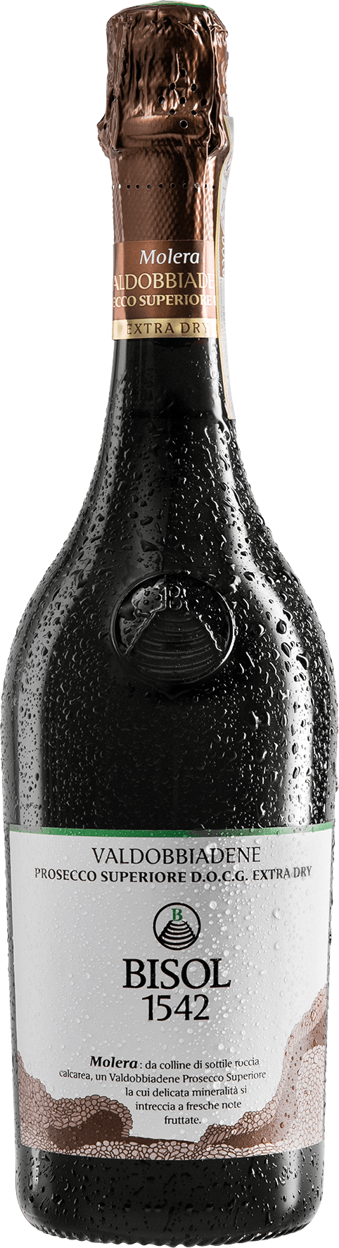 Bisol Molera Extra Dry Valdobbiadene Prosecco Superiore DOCg 2023  0.75 L Flasche