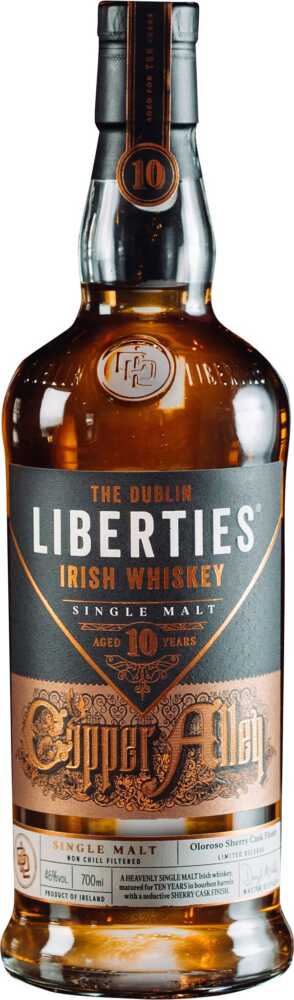 Dublin Liberties Distillery Copper Alley Single Malt Irish Whiskey – 10Y Oloroso Sherry Cask Finish NV  0.7 L Flasche