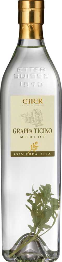 Etter Söhne AG Distillerie Zug Grappa Ticino . Aus Ausgewählten Tessiner Trauben NV  0.7 L Flasche