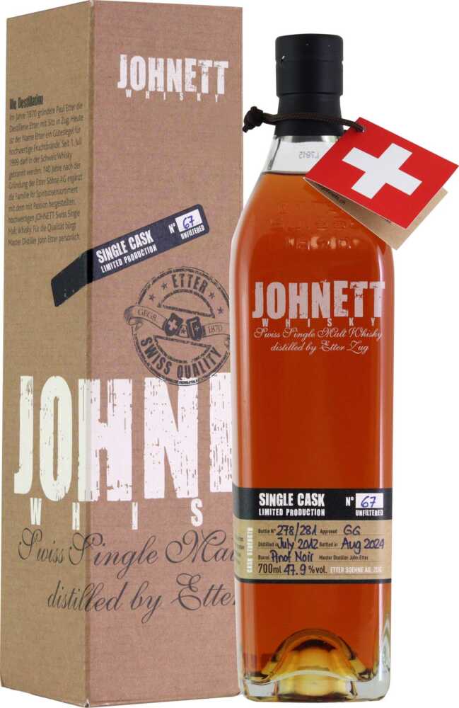 Johnett Single Cask No 67 47,9%Swiss Single Malt Whisky