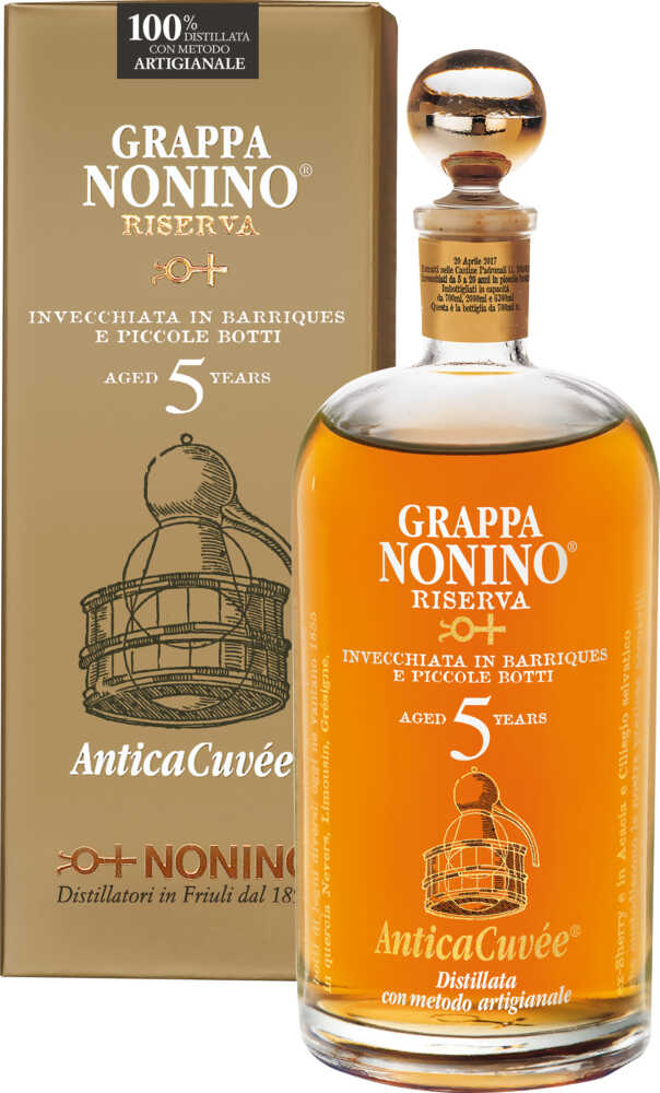 Grappa Riserva Anticacuvée 5 Years Im Barrique Gereift