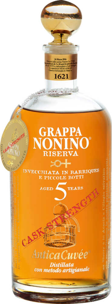 Grappa Anticacuvée Riserva Cask Strength 5 Years Old – Im Barrique Gereift