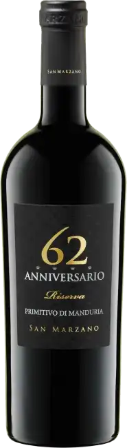 San Marzano Vini Anniversario 62 Primitivo Di Manduria Riserva 2020  0.75 L Flasche
