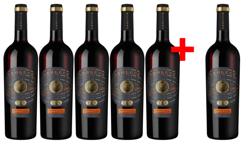 5 + 1 Rotwein-Vorteilspaket Primitivo Di Manduria Doc