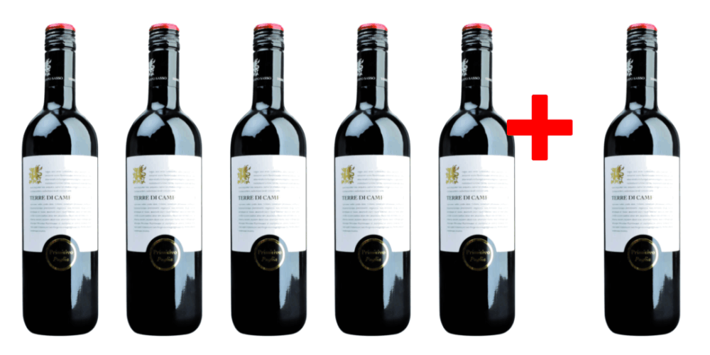 5 + 1 Rotwein-Vorteilspaket Primitivo I.G.T Puglia