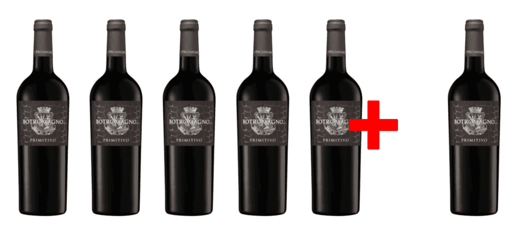 5 + 1 Rotwein-Vorteilspaket Primitivo Puglia Igp