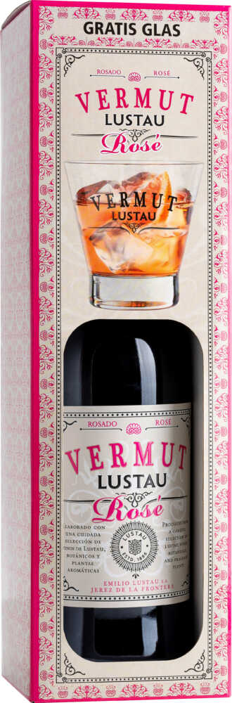 Emilio Lustau Vermut Rosé Onpack  mit Glas Spanischer Wermut NV  0.75 L Flasche