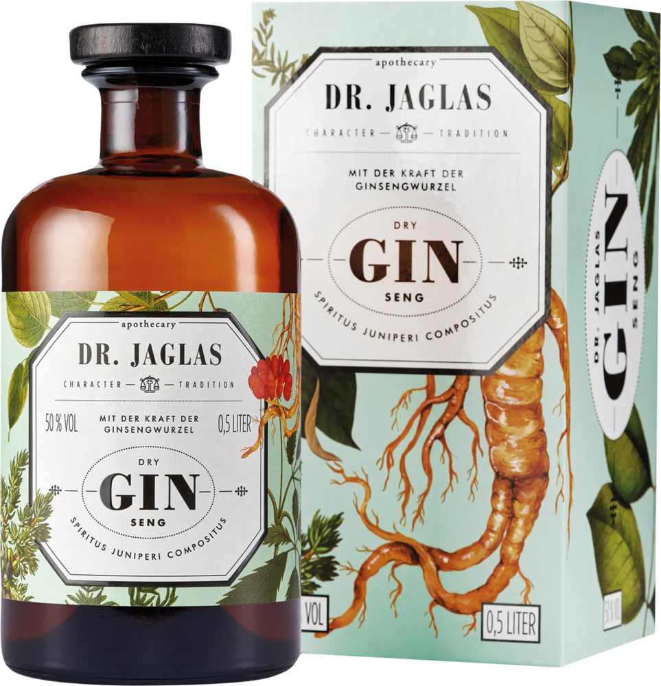 Dr. Jaglas Dry Gin-Seng NV  0.5 L Flasche